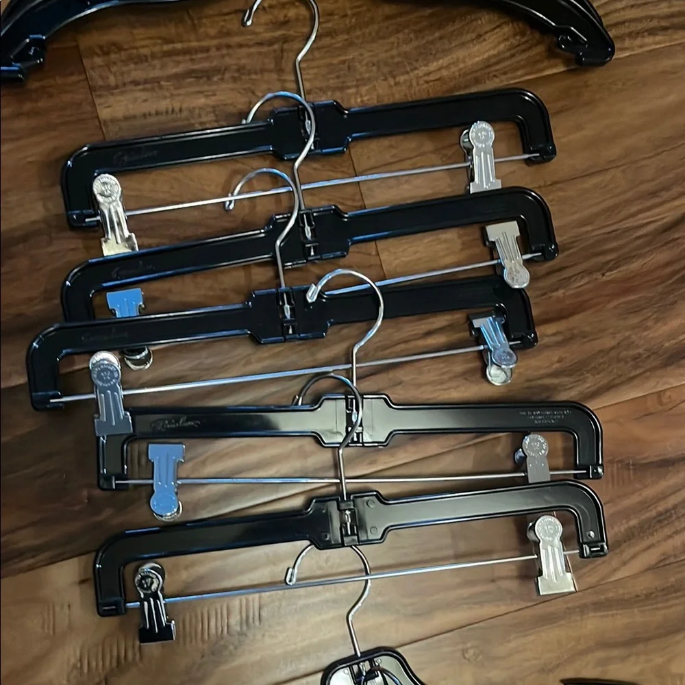 Set of Black Plastic Hangers